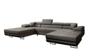 Designer Sofa Calvera U with Sleeping and Folding Function in Bouclé