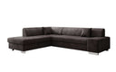 Canapé d’angle design Pina avec fonction couchage et rabattable