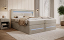 Boxspringbett Minera mat LED, USB an Späicherplatz