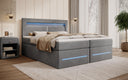 Boxspringbett Minera mat LED, USB an Späicherplatz