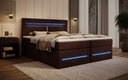 Boxspringbett Minera mat LED, USB an Späicherplatz