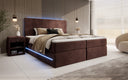 Boxspringbett Voyage mat LED a Späicherplaz a Samt