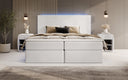 Boxspringbett Voyage mat LED a Späicherplaz a Samt