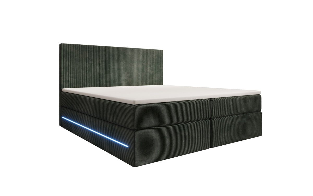 Voyage Boxspring Bed with LED and Storage in Cord