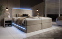 Boxspringbett Voyage mat LED a Späicherplaz a Samt