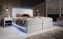 Boxspringbett Voyage mat LED a Späicherplaz a Samt