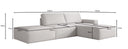Modular corner sofa Yuma with bouclé side stool