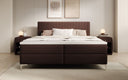 Leona Box Spring Bed in Faux Leather with Storage