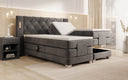 Livano Velvet Electrically Adjustable Box Spring Bed with LED