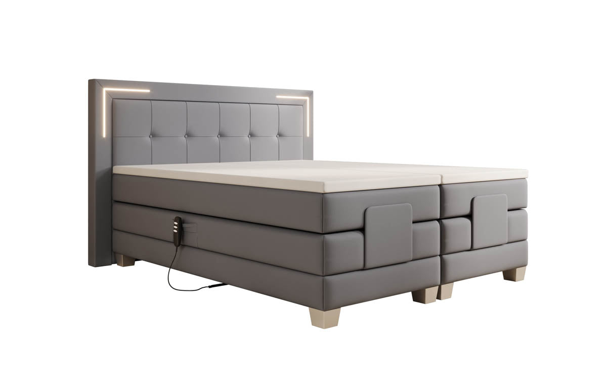 Boxspringbett Noctis Kunstleder elektrisch verstellbar mit LED