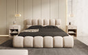 Lit capitonné designer Boston Velours avec espace de rangement
