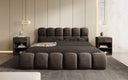Lit capitonné designer Boston Velours avec espace de rangement