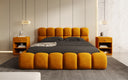 Lit capitonné designer Boston Velours avec espace de rangement