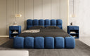 Lit capitonné designer Boston Velours avec espace de rangement