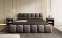 Lit capitonné designer Boston Velours avec espace de rangement