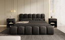 Lit capitonné designer Boston Velours avec espace de rangement