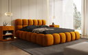 Lit capitonné designer Boston Velours avec espace de rangement