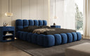 Lit capitonné designer Boston Velours avec espace de rangement