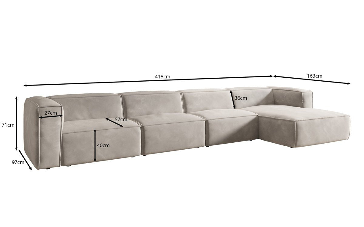 Designer Sofa Comfy L Maxi in Velvet