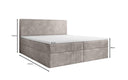 Soft Box Spring Bed in Corduroy with Storage