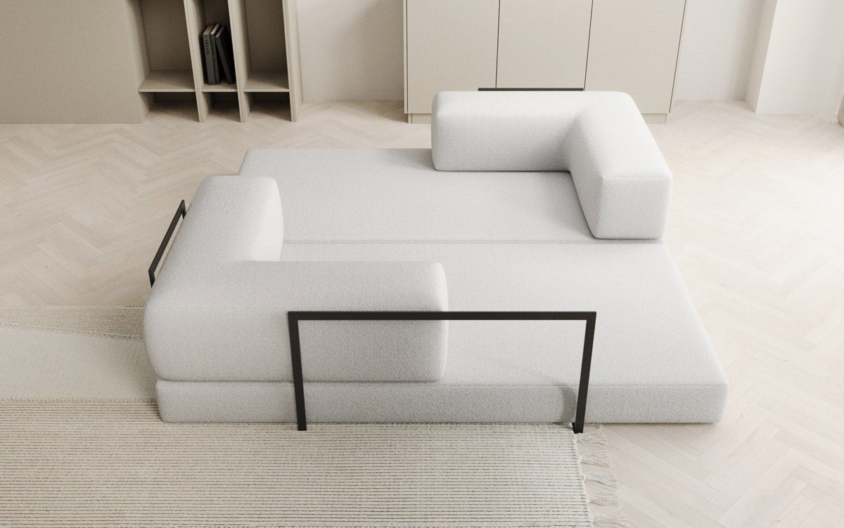 Designer Sofa Lazy 3 Sëtzer a Bouclé