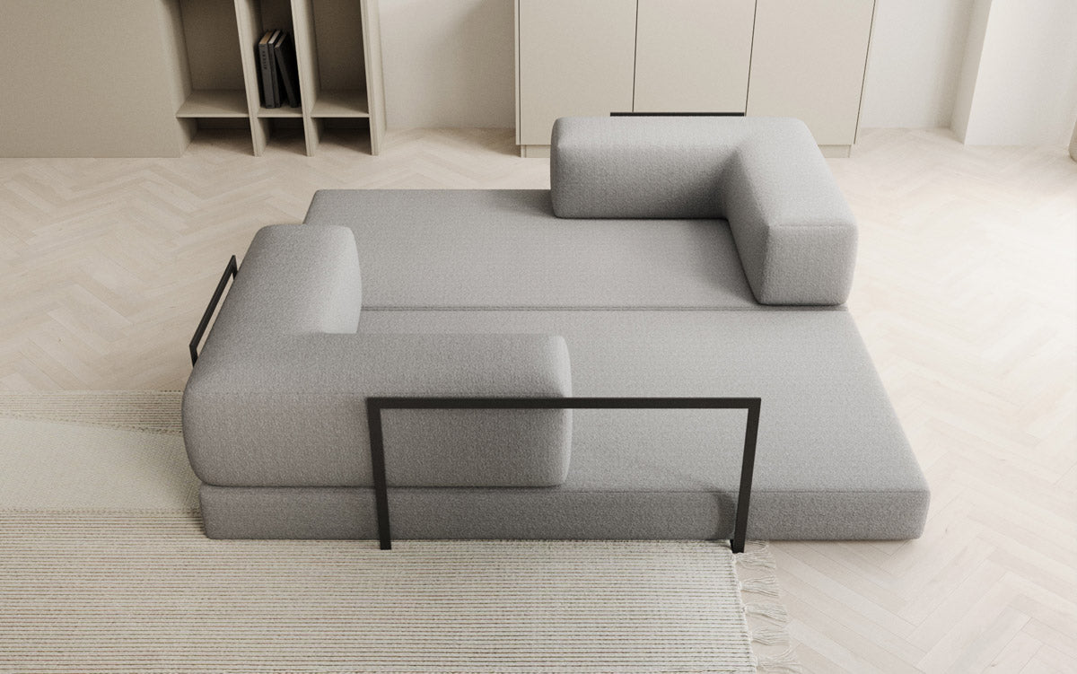 Designer Sofa Lazy 3 Sëtzer a Bouclé