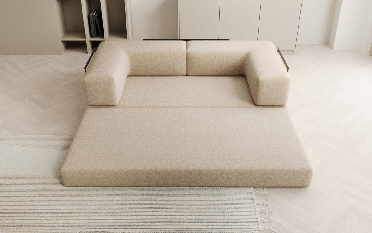 Designer Sofa Lazy 3 Sëtzer a Bouclé
