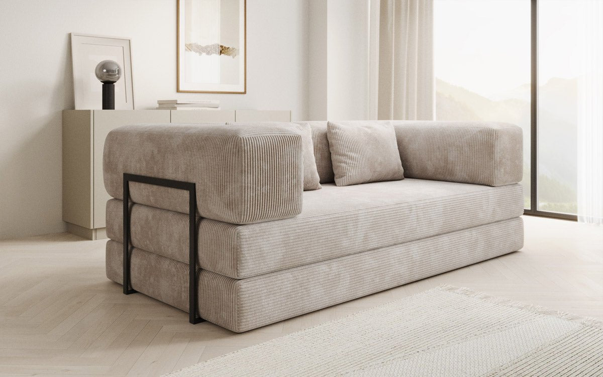 Designer Sofa Lazy 3 Sëtzer aus Cord