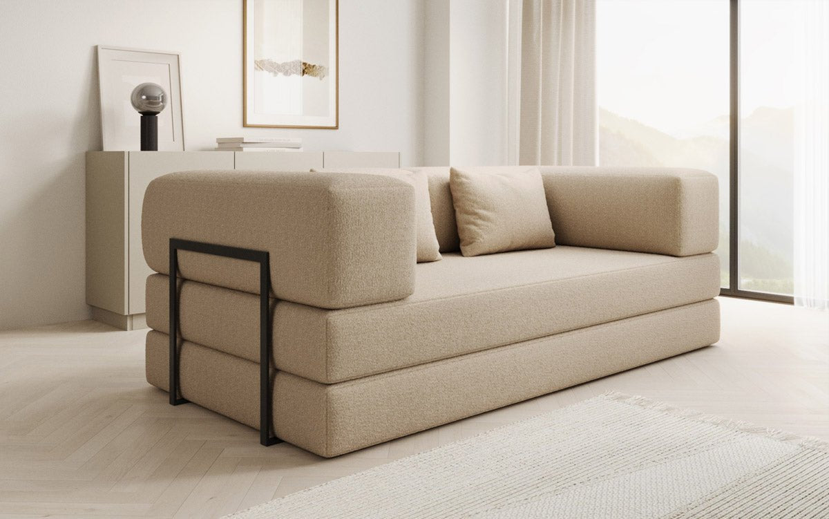 Designer Sofa Lazy 3 Sëtzer a Bouclé
