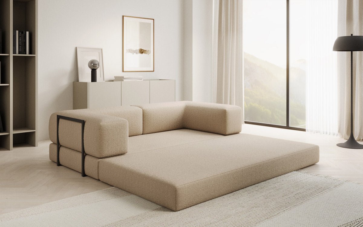Designer Sofa Lazy 3 Sëtzer a Bouclé