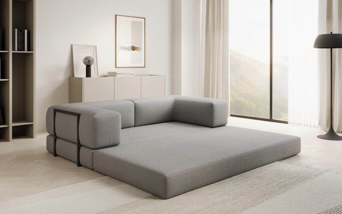 Designer Sofa Lazy 3 Sëtzer a Bouclé