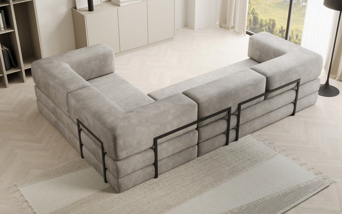Canapé Designer Lazy L fermé en velours