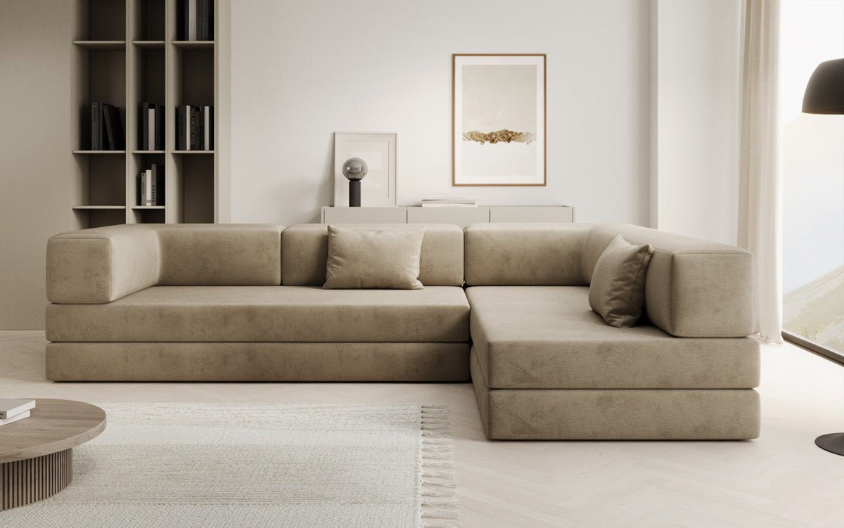 Designer Sofa Lazy L aus Samt