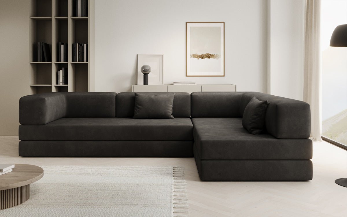 Designer Sofa Lazy L aus Samt