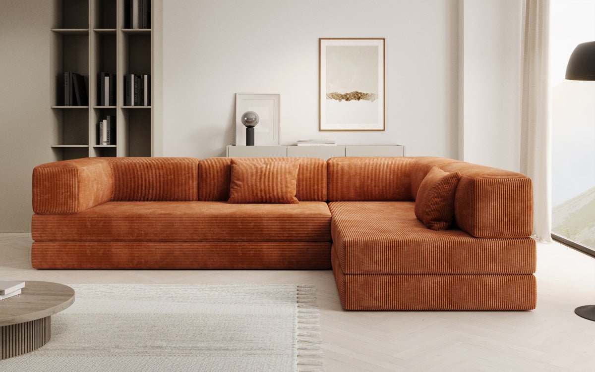 Designer Sofa Lazy L aus Cord