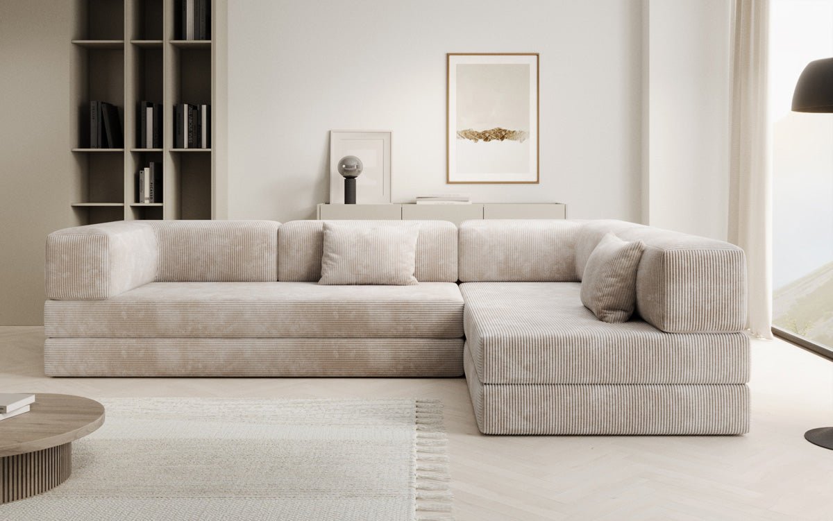 Designer Sofa Lazy L aus Cord