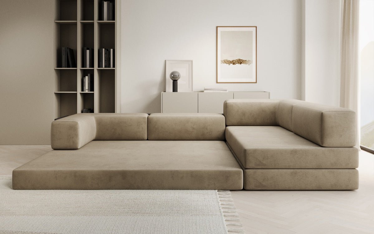 Designer Sofa Lazy L aus Samt