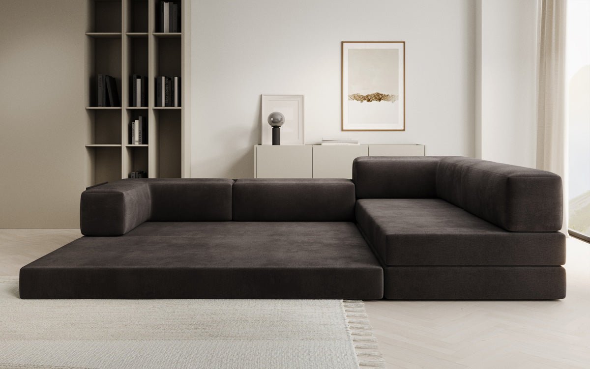 Designer Sofa Lazy L aus Samt