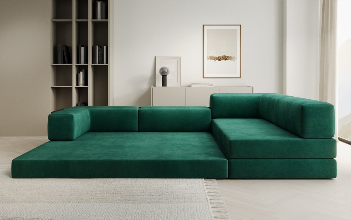 Designer Sofa Lazy L aus Samt