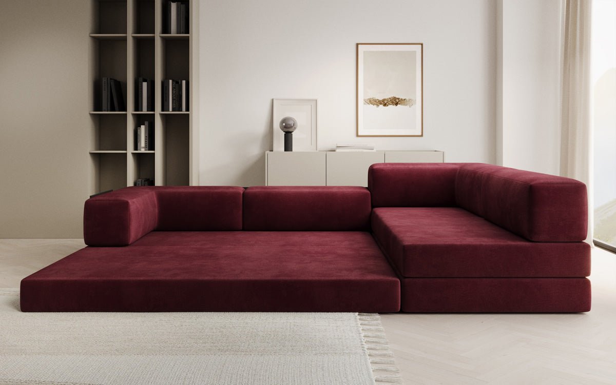 Designer Sofa Lazy L aus Samt