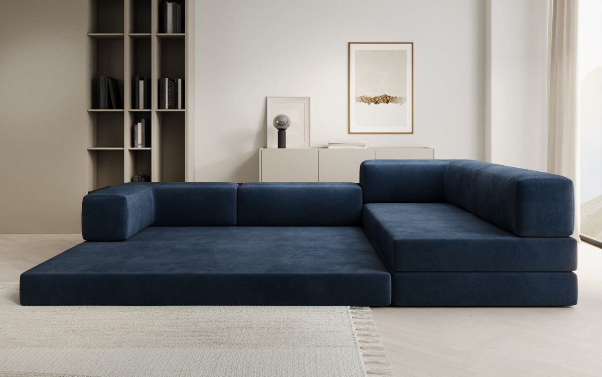 Designer Sofa Lazy L aus Samt
