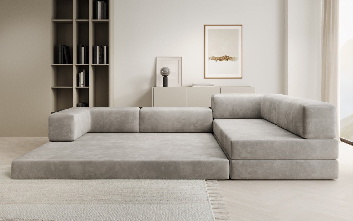 Designer Sofa Lazy L aus Samt