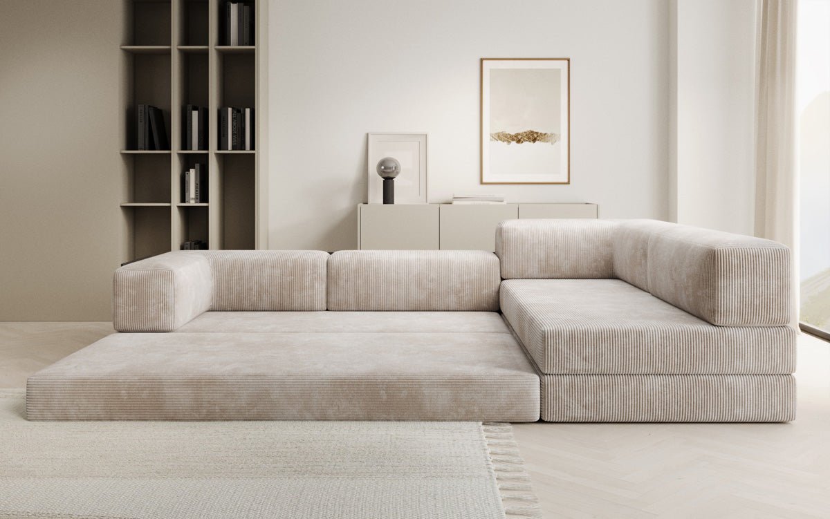 Designer Sofa Lazy L aus Cord