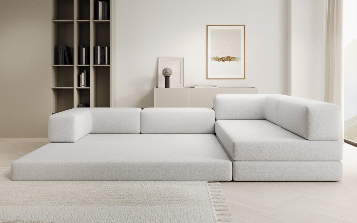 Designer Sofa Lazy L a Bouclé