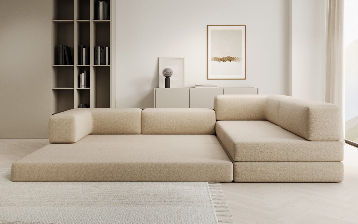 Designer Sofa Lazy L a Bouclé