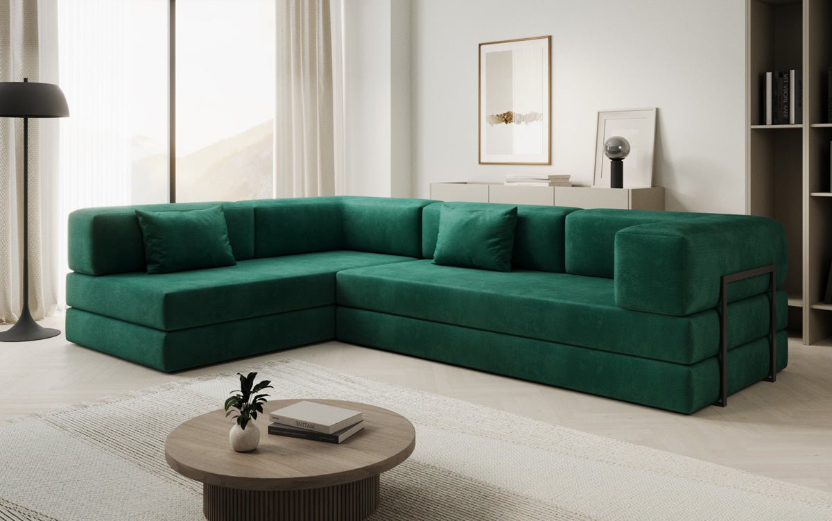 Designer Sofa Lazy L aus Samt