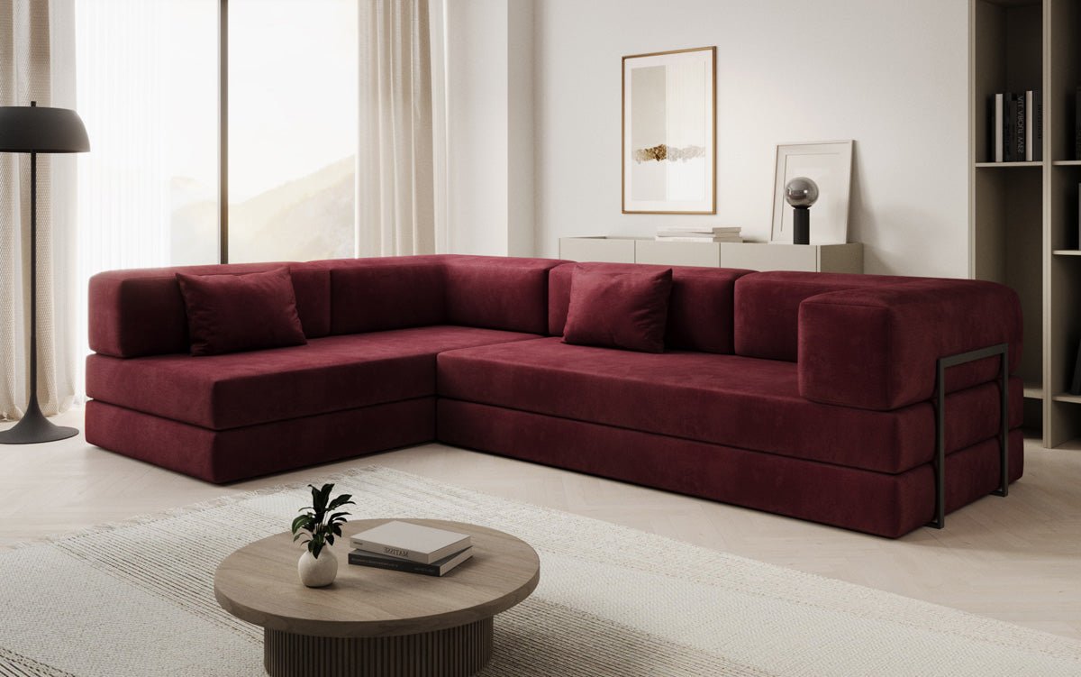 Designer Sofa Lazy L aus Samt