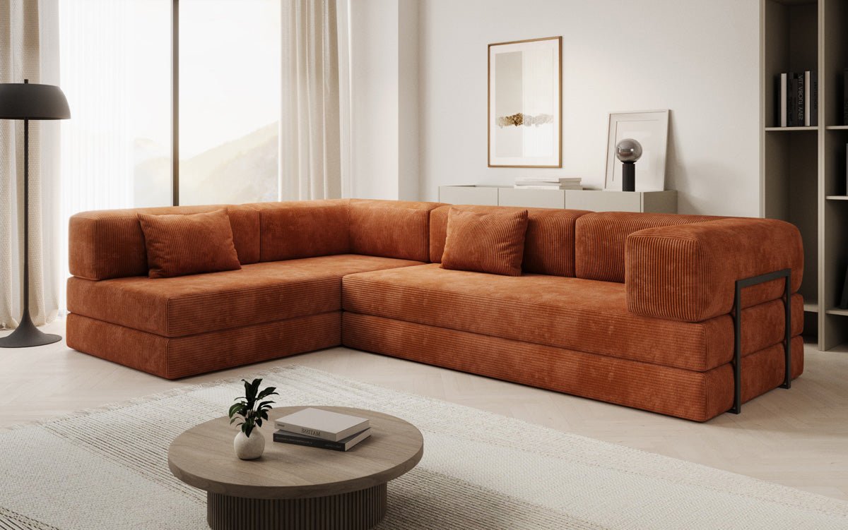 Designer Sofa Lazy L aus Cord