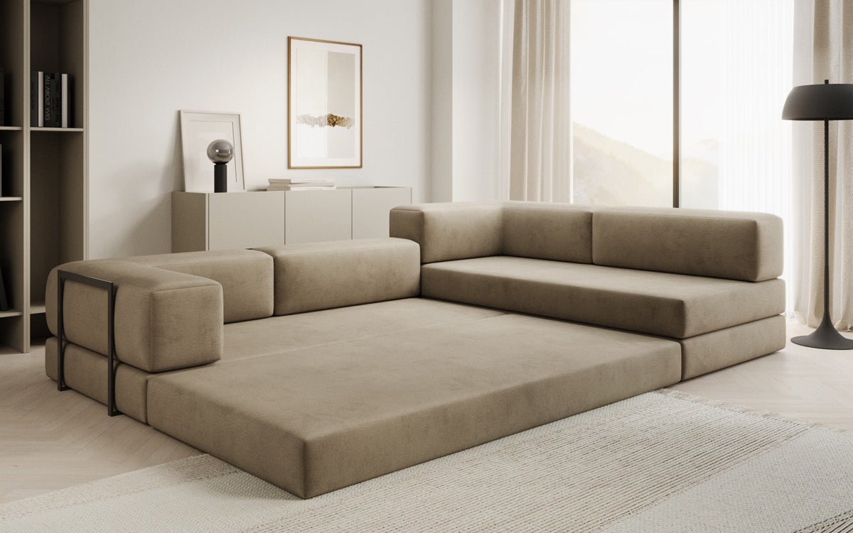 Designer Sofa Lazy L aus Samt