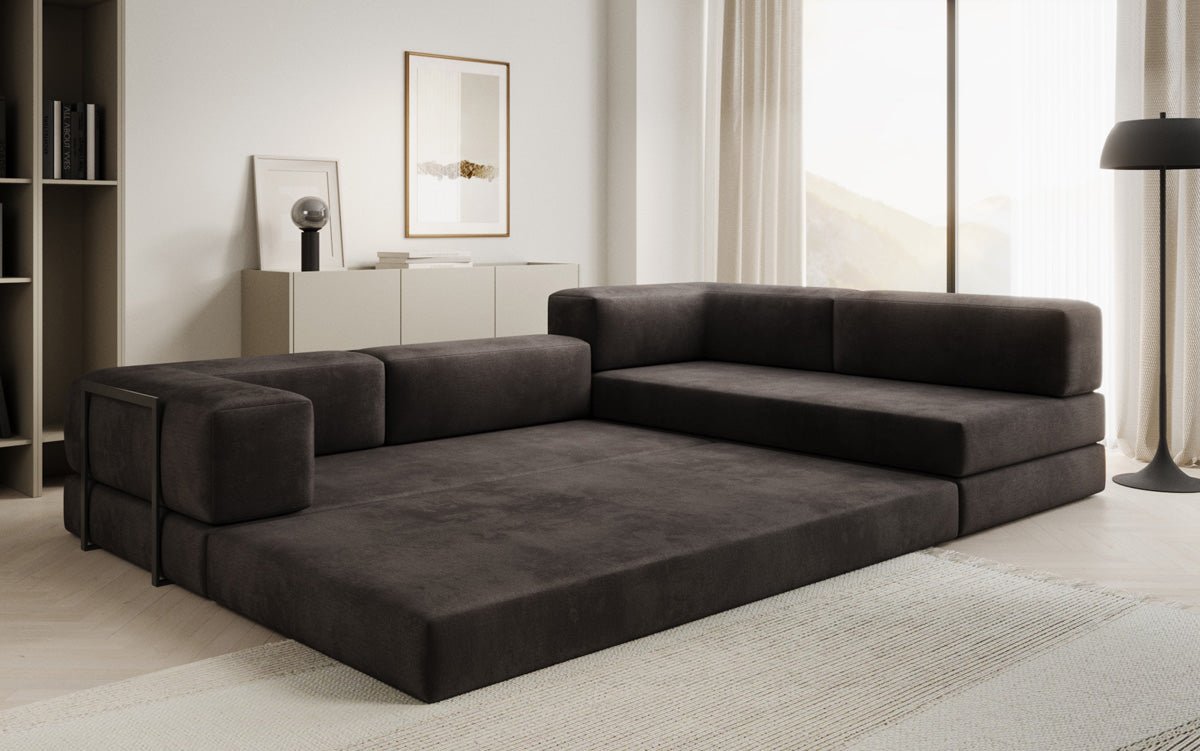 Designer Sofa Lazy L aus Samt